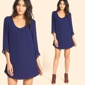 ASTR Navy Blue Lined Blouson Mini Dress Size Medium‎